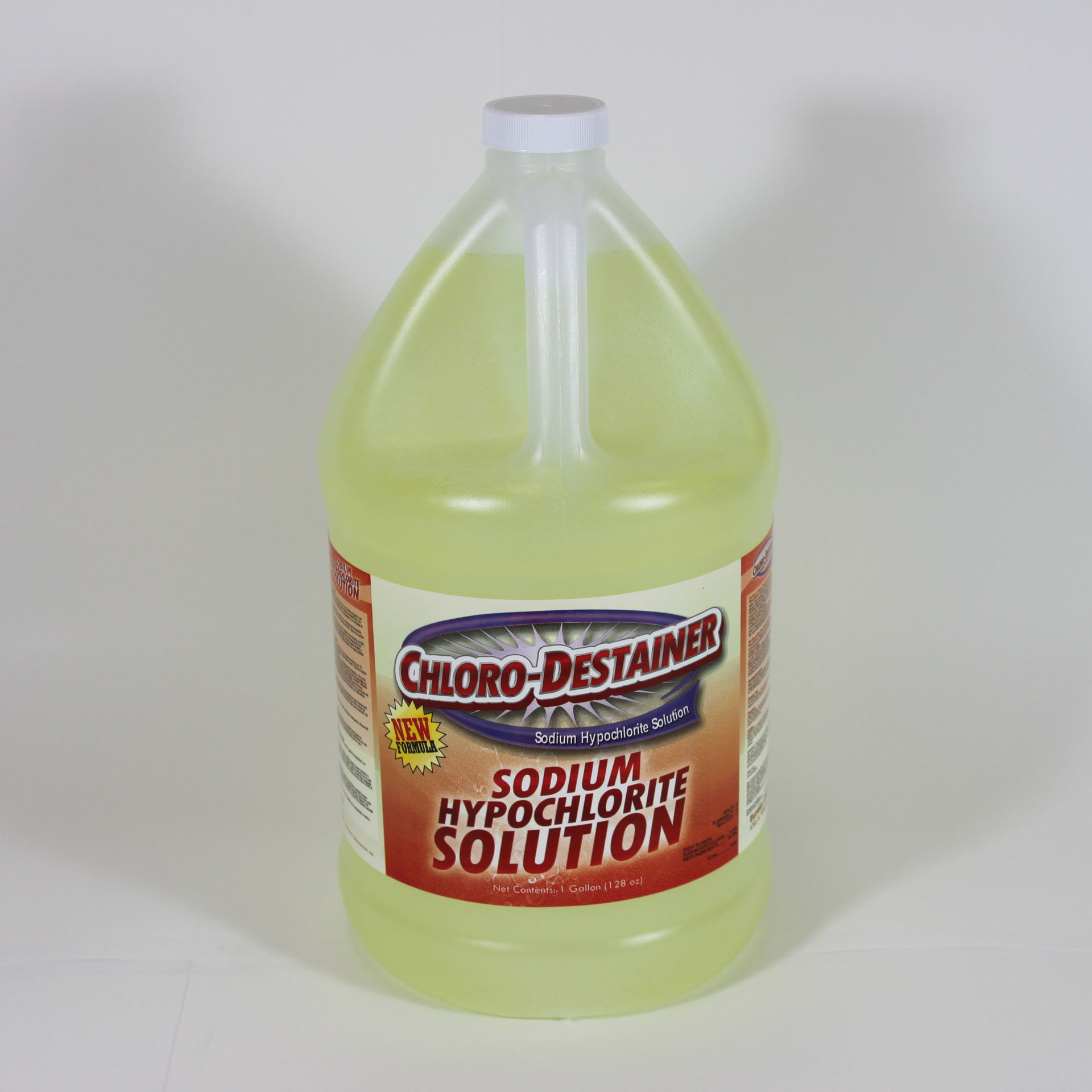 Bottle of Chloro-Destainer solution.